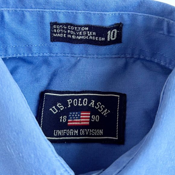 EUC BOY’S U.S. Polo Association uniform division long sleeve button down shirt - Picture 3 of 5